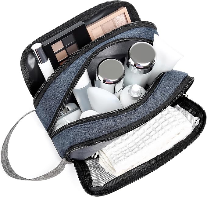 Yeiotsy Men's Travel Toiletry Bag – Color Clash Dopp Kit with Mesh Pockets, Durable Shaving Organizer for Gym, Camping & Weekend Trips