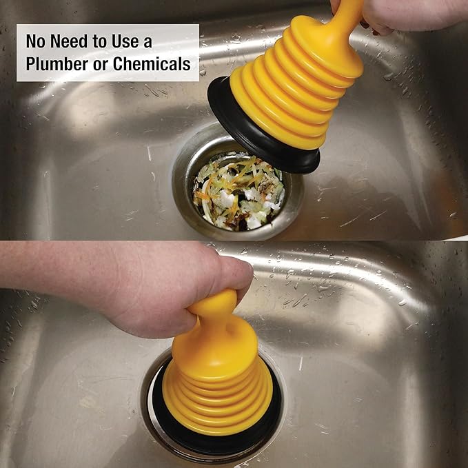 Danco Sink Drain Plunger for Kitchen and Bathrooms, Small Powerful Drain Cleaning Plunger (12176)