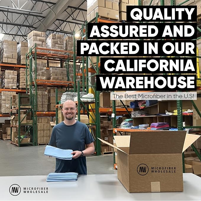 12" x 12" MW Pro Multi-Surface Microfiber Cleaning Cloths | Blue - 12 Pack | Premium Microfiber Towels for Cleaning Glass, Kitchens, Bathrooms, Automotive, Supplies & Products