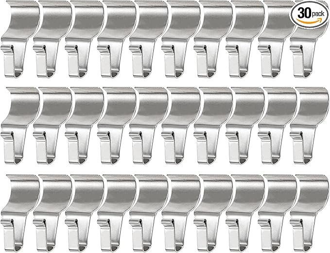 Kingrol 30 Pack Vinyl Siding Hooks, No Drill No Hole Siding Clips for Hanging Outdoor Decor, Heavy Duty Stainless Steel Hooks for String Lights, Wreath & Porch Decorations