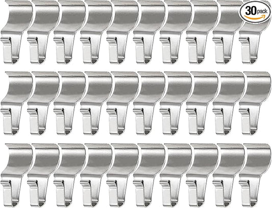 Kingrol 30 Pack Vinyl Siding Hooks, No Drill No Hole Siding Clips for Hanging Outdoor Decor, Heavy Duty Stainless Steel Hooks for String Lights, Wreath & Porch Decorations