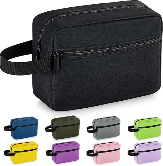Elviros Travel Toiletry Bag for Women and Men,Lightweight Makeup Bag Hanging Dopp Kit with Shaving Compartment Cosmetic Organizer Small Tool Bag Travel Essentials,Gifts for Men(Black)