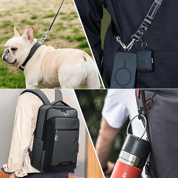 20Pcs Zipper Clips Anti Theft, Zipper Pull Replacement for Backpacks, Dual S Shaped Small Carabiner Clip Theft Deterrent for Suitcase, Keep Luggage Closed, Silver and Gunmetal Black