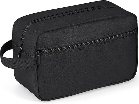 Elviros Travel Toiletry Bag for Women and Men,Lightweight Makeup Bag Hanging Dopp Kit with Shaving Compartment Cosmetic Organizer Large Tool Bag Travel Essentials,Gifts for Men(Large,Black)
