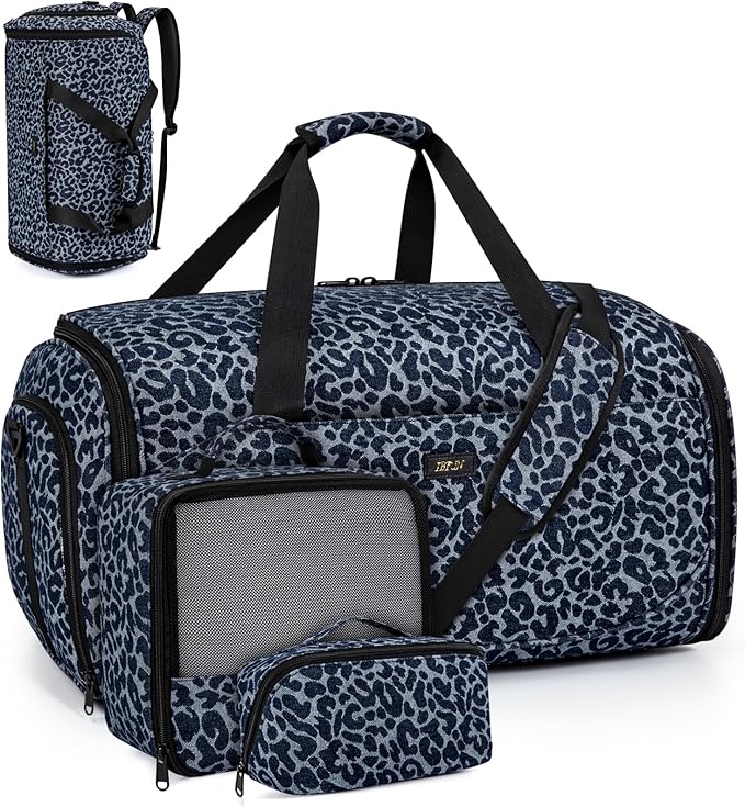 Convertible Garment Bags for Travel - Carry on Garment Duffle Bag with Backpack Straps for Men Women, 4 in 1 Large Travel Duffel Bags with Shoes Compartment Hanging Suit Dress Weekender Bag 3pcs Set