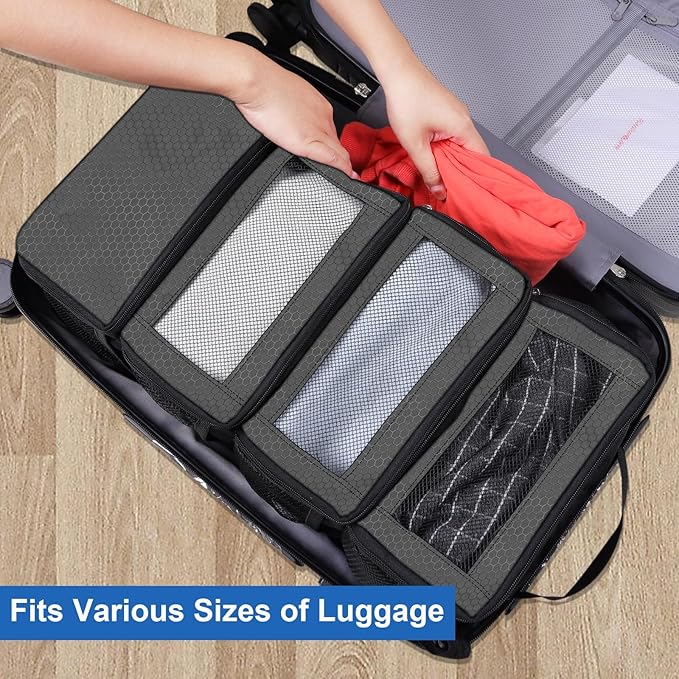 Suitcase Organizer, Travel Luggage Organizer Portable Hanging Travel Shelves Collapsible Hanging Packing Cubes for Carry-on Suitcase