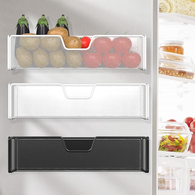 Magnetic Basket Organizer Holder for Fridge Magnetic Shelf Magnetic Storage Bin Box Containers for Refrigerator Whiteboard Classroom Magnetic Organizer