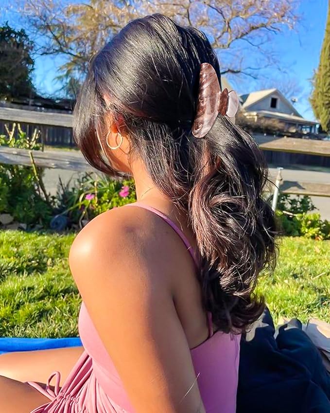 4Pcs Large Acrylic Hair Claw Clips - Strong Hold Thick Hair Banana Barrettes for Women Girls (Hair Clips, Banana