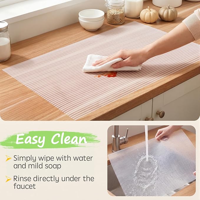 Songrey Non-Adhesive Shelf Liner, 23.6IN x 30FT Waterproof Cabinet & Drawer Liner, EVA Material Non-Slip Mat for Kitchen Cupboard, Refrigerator, Easy to Cut, Washable, Dark Gray
