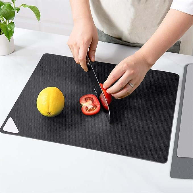 WK Flexible Plastic Cutting Boards for Kitchen, 6 Pieces Cutting Board Mats, Thin Cutting Board Sheets, Dishwasher Safe, BPA Free, Multi Sizes Set of 6