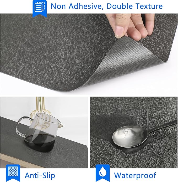 WochiTV Shelf Liner for Cabinets, Drawer 20 x 354 inches, Non Adhesive Non Slip Foam Mat for Kitchen, Pantry, Bathroom, Cupboard, Garage, Closet, Shelves, Drawer, Tool Box, Gray