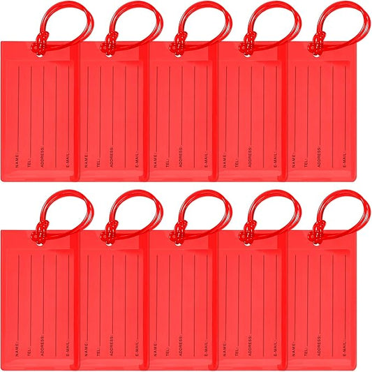 10 Pack Luggage Tags for Suitcases, Airplane Travel Essentials for Flying, International Travel Must-Haves, and Luggage Accessories by Sodsay