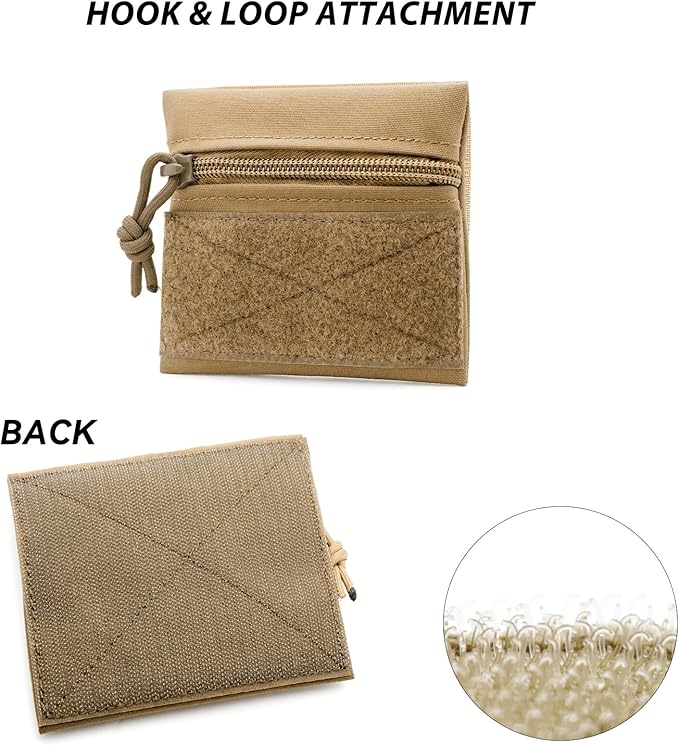 Qavctw Tactical Admin Pouch Bag with Hook and Loop Tool Storage Bag Snack Pouch Candy Bag Hanging Pouches Backpack Accessory Pouch