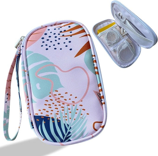 Electronics Organizer Travel Case, Cable Organizer Travel Essentials Tech Pouch,Suitable for Charger, Cable, Phone，Flash Drive,Maple leaf