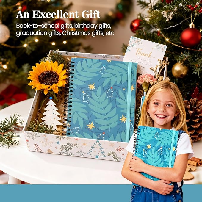 A5 Spiral Sticky Notebook,with 9 pads of decorated sticky notes and a handy notebook,Note Pads Teacher Appreciation Gift Writing Memo Pads School Office Supplies and Daily Life Organization (Blues)