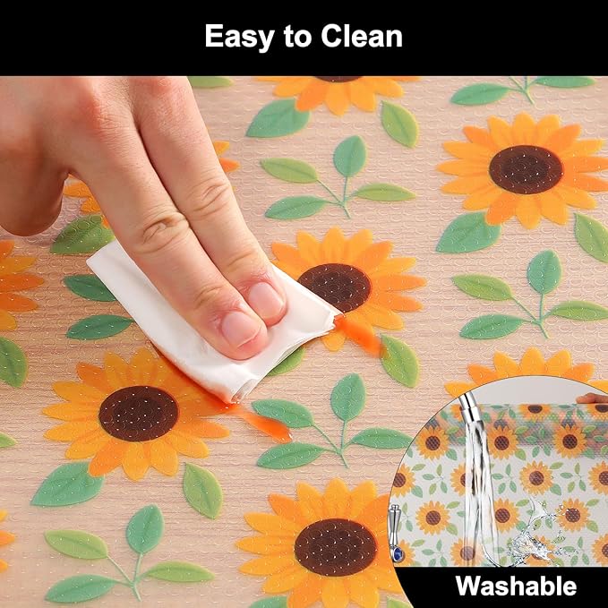 Cooyes Shelf Liner – Premium Non-Adhesive Cabinet & Drawer Liner for Kitchen – Waterproof Shelf Paper with Modern Pattern – Durable EVA Cabinet Mat – Easy to Cut （23.6" W x 236" L）