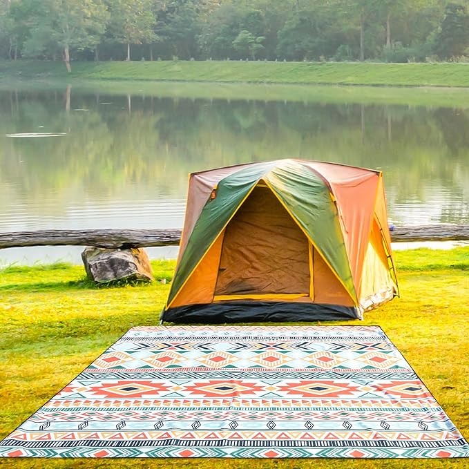 Beach Blanket Waterproof Sandproof Extra Large Beach Mat 79" X 83"/120"x108" for 1-8 Adults Quick Drying Durable Outdoor Picnic Mat for Beach Travel Camping Hiking