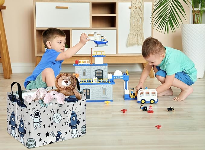 Rec Spaceman Print Box Hamper Storage Basket Collapsible Organizer Bin Gift Shelf Baskets for Home and Kitchen Storage