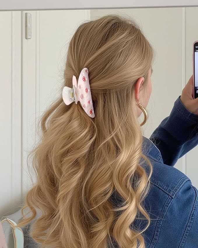 4Pcs Large Acrylic Clips - Big Non-Slip Banana Barrettes for Thick Hair, Strong Hold Jaw Clips for Women Girls