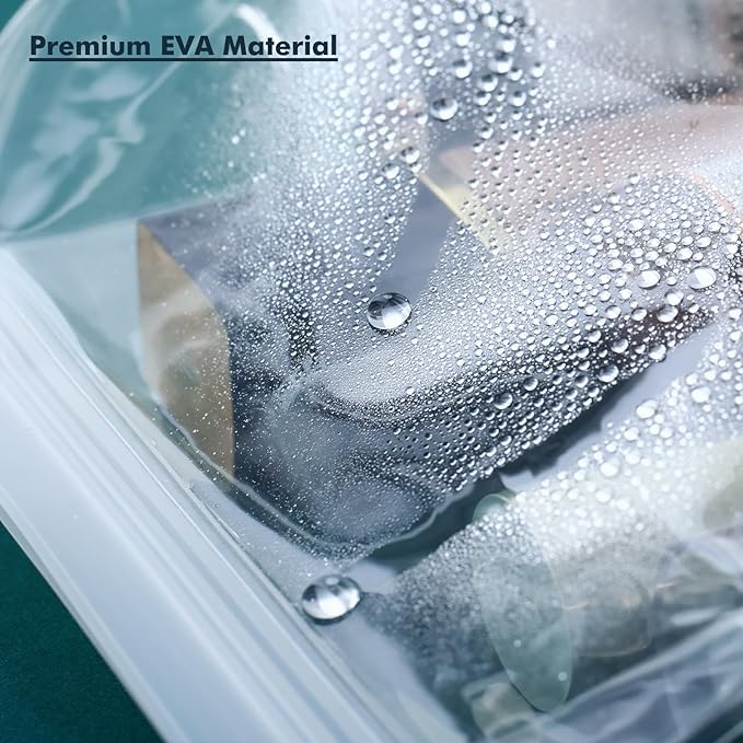 30 Pack Clear Makeup Bag Organizer Cosmetic Zipper Pouch TSA Approved Small Travel Pouches for Toiletries Transparent EVA Reusable Water-resistant Plastic Clear Gift Bags Bulk, 8.7” x 7” x 2.2”