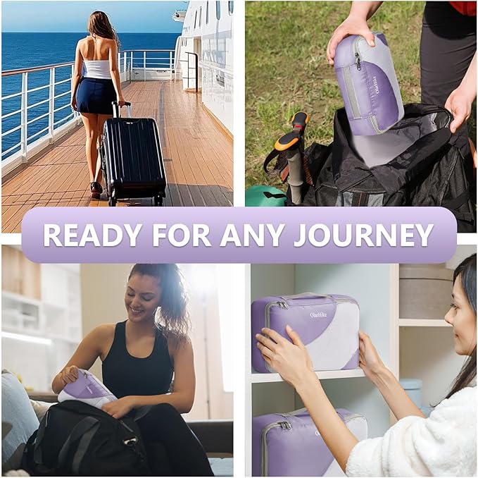 8 Set Packing Cubes for Travel, Gifts for Women & Mom, Anti-Tearing Suitcase Organizer, OlarHike Vacation Essentials & Accessories for Cruise Ship