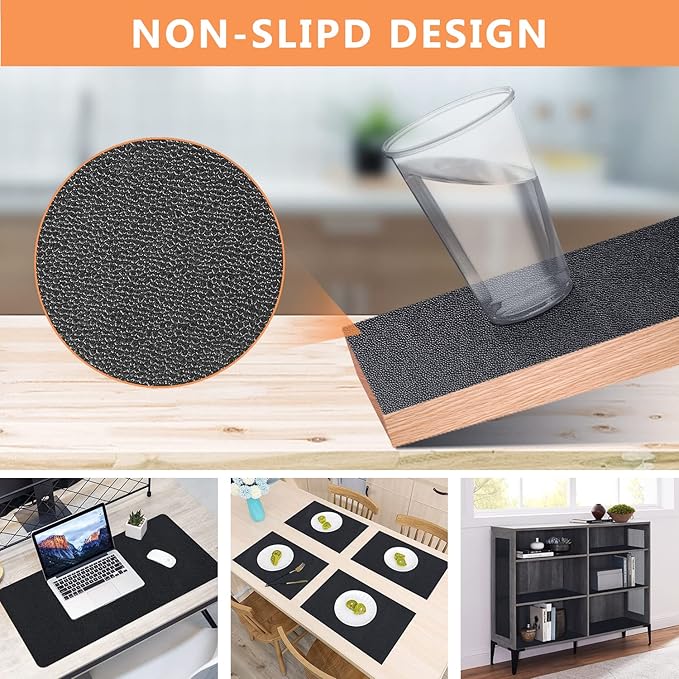 WochiTV Shelf Liner for Cabinets, Drawer Non Adhesive Non Slip Foam Mat for Kitchen, Pantry, Bathroom, Cupboard, Garage, Closet, Shelves, Drawer, Tool Box, Black 11.8 x 118 inches