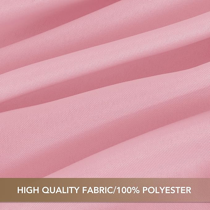 sancua Round Tablecloth 108 Inch Diameter, 6 Pack - Circle Polyester Fabric Table Cloth for Wedding Party Reception Banquet Birthday, Washable Christmas Table Cover (Fit 42-96 Inch Tables), Pink