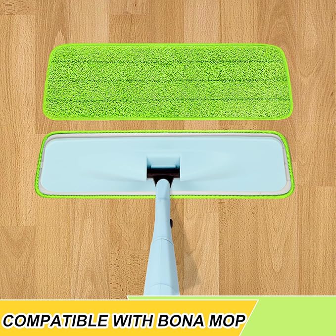 16.5 inch Reusable Mop Pads Microfiber Spray Mop Replacement Heads for Wet/Dry Mops Compatible with Bona Floor Care System (5 Pack)