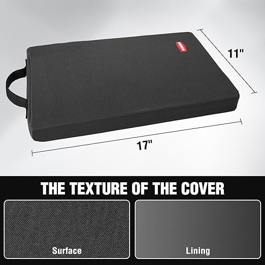 WORKPRO 17" Kneeling Pad with Removable Cover, Soft Pad Cushioning for Knee, Large Foam Kneeler Pad for Gardening, Daily Chores, Workout Supplies, Black