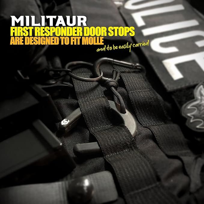 First Responder Door Stop Black (3 Pack) – Molle Compatible, Tactical Door Jam for Police, EMS, Firefighters