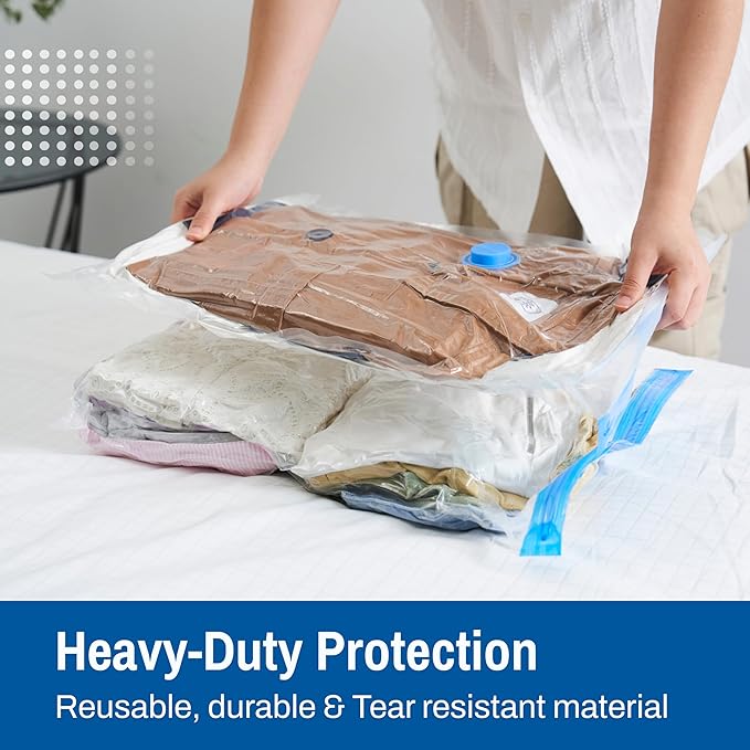 15-Pack Variety Vacuum Storage Bags for Comforters, Blankets & Clothes – Vacuum Sealed Compression Bags with Hand Pump – Space Saver Storage Bags for Bedding,Travel & Organization (3S, 4M, 4L & 4XL)