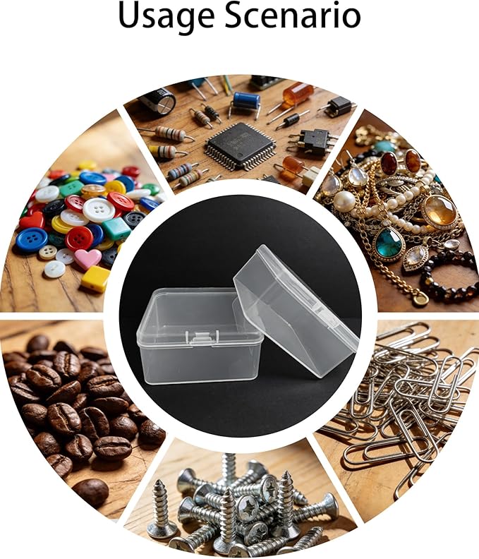 17-Pack Square Plastic Storage Boxes with Lids, Organizer Containers for Small Parts, Crafts, Jewelry, Office Supplies,Nails, SMT components (3 x 3 x 1.4inch) Plastic Case