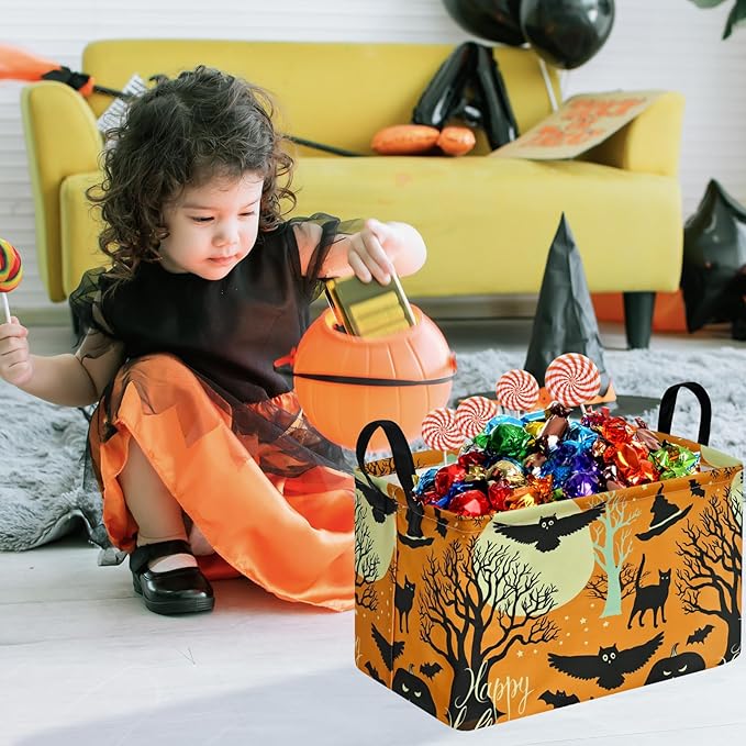 KUNRO Owl Pattern Storage Basket Gift Shelf Basket Storage Bin, Nursery Basket Organizer Box for With Handles for Room Deco