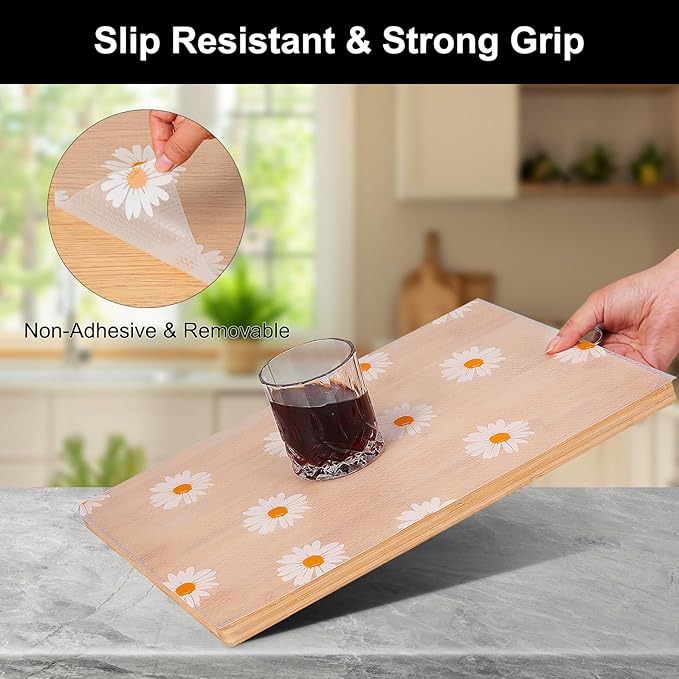 Cooyes Shelf Liner – Premium Non-Adhesive Cabinet & Drawer Liner for Kitchen – Waterproof Shelf Paper with Modern Pattern – Durable EVA Cabinet Mat – Easy to Cut (23.6" W x 118" L)