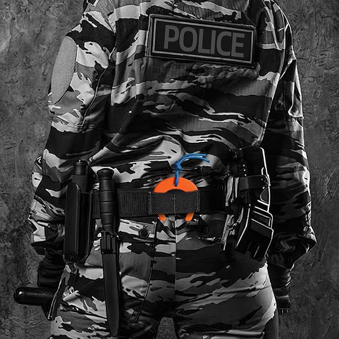 Door Jam, First Responder Door Stop for Law Enforcement, Police, Emergency Medical Services, Tactical Door with Nylon Paracord Attachments for Easy Grab Access, Molle/PALS Compatible (3 Pack Orange)