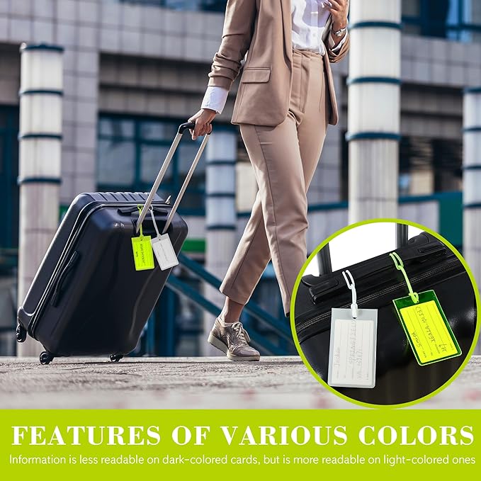 10 Pack Luggage Tags for Suitcases, Airplane Travel Essentials for Flying, International Travel Must-Haves, and Luggage Accessories by Sodsay