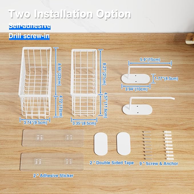 4 Pack Adhesive Cabinet Door Organizer, Lid Organizers Inside Cabinet Food Container/Tumbler Lid Organizer and Storage Cup Lids Holder for Kitchen & Bathroom Wall Mounted (White)