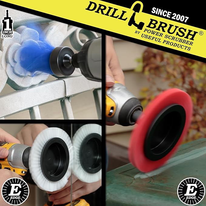 Narrow Gap Cleaner Brush - Concrete Scrubbing Tool - Crevice Brush for Drill - Car Detailing Drill Brushes - Window Track Cleaning Tools - Crevice Cleaning Brushes for Household Use - Gap Cleaner Kit