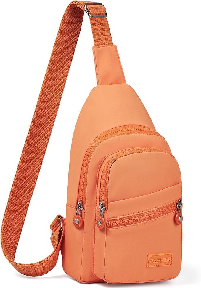 Banelu Crossbody Bags for Women Men, Small Cross Body Bag Sling Backpack - Orange