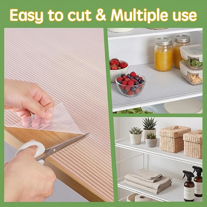 Songrey Non-Adhesive Shelf Liner, 23.6IN x 30FT Waterproof Cabinet & Drawer Liner, EVA Material Non-Slip Mat for Kitchen Cupboard, Refrigerator, Easy to Cut, Washable, Dark Gray