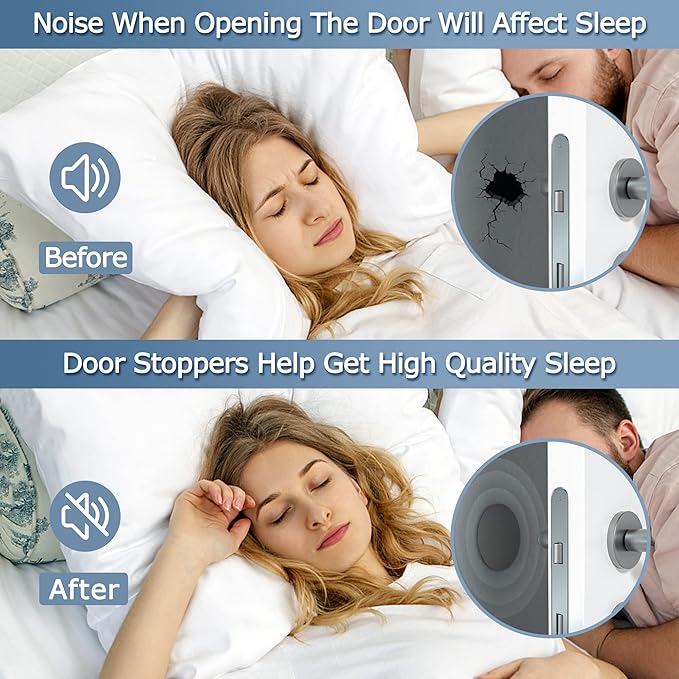 XoYoZo Door Stoppers Wall Protector Buffer Guard Doorknob Door Handle Bumper Self Adhesive Silencer Soft Rubber Crash Pad for Home Office