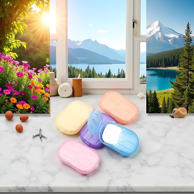 500 Sheets Disposable Soap Paper 5 Boxes Hand Cleaner Fragrance Mini Color Soap Paper for school Indoor, Outdoor, Travel, Camping Hiking, Camping Soaps Sheets