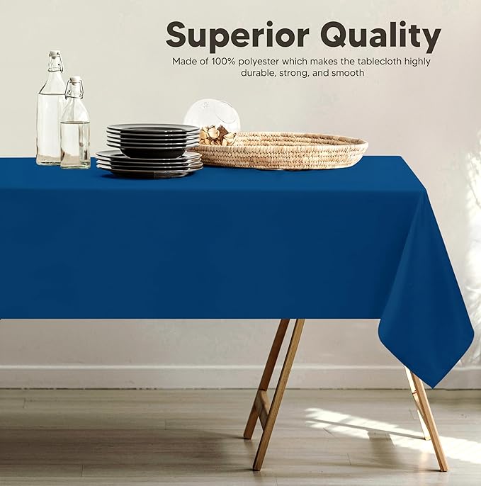 Utopia Kitchen Rectangle Table Cloth 2 Pack (60x102 Inches, Royal Blue), Tablecloth Machine Washable, Polyester Table Cover for Dining, Buffet Parties, Picnics, Events, Weddings and Restaurants