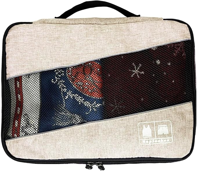 5 Set Packing Cubes for Travel Large Suitcase Luggage Organizer Bags Travel Accessories Vacation 4 Cubes 1 Laundry Pouch Bag