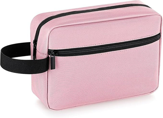 Elviros Travel Toiletry Bag for Women and Men, Lightweight Makeup Bag Hanging Dopp Kit with Compartment Cosmetic Organizer Small Tool Bag Travel Essentials,Gifts for Women(Pink)