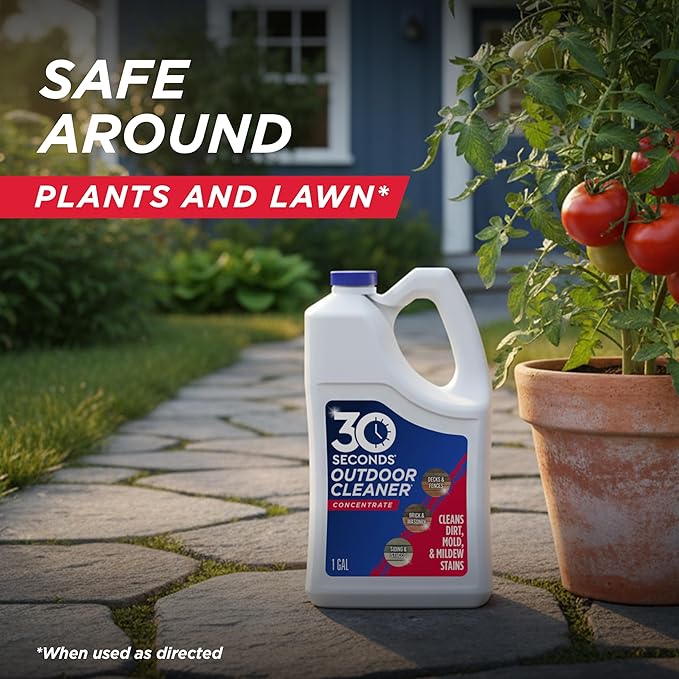 30 SECONDS Outdoor Cleaner Dirt,Mold & Mildew Cleaner & Stain Remover Concentrate | 1 Gallon