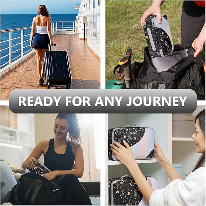 8 Set Packing Cubes for Travel, Gifts for Women & Moms, Anti-Tearing Suitcase Organizer, OlarHike Vacation Essentials & Accessories for Cruise Ships
