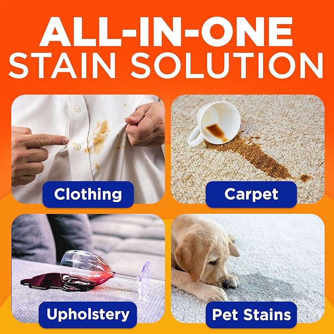Tide Laundry Stain Remover Spray with Oxi, Travel Stain Remover for Clothes, Carpet, Upholstery, Pet Bedding, Stain Treater Spray for Tough Stains from Wine, Coffee, Grease, 3 Oz (Pack of 2)