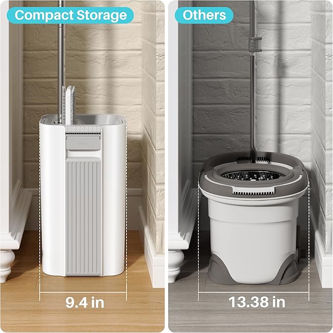 JOYMOOP 8L Flat Mop System with Extension Handle, Large Capacity for Household & Commercial Use, Ideal for Floor, Window & Wall Cleaning – Includes 5 Washable Microfiber Pads for Wet & Dry Use