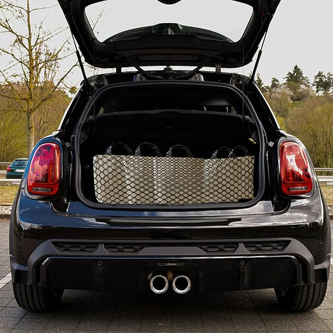 53 x 18 Inch Truck Bed Cargo Net - Heavy Duty Stretchable Car Organizer with Aluminum Carabiners, Universal Fit for Pickup Trucks SUVs Cars | Durable Elastic Vehicle Storage Accessory